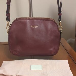 Radley London Duke's Place zip top crossbody bag in deep burgundy leather